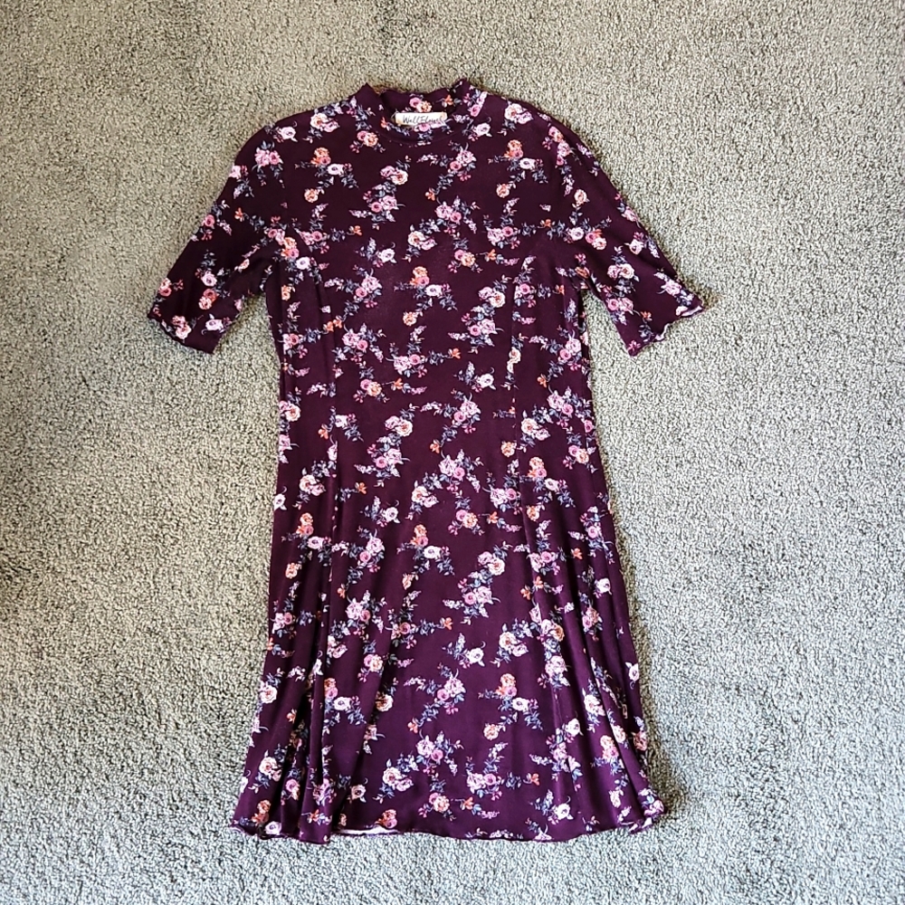 Maroon Floral Dress